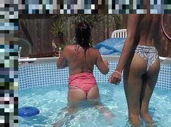 Bikini Thug Caught Pool Hoping with Viva Athena