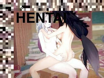 Vtuber - Futa Nakiri Ayame and Futa Ookami Mio fuck each other  Swap