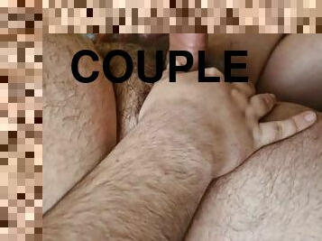 poilue, amateur, fellation, ejaculation-sur-le-corps, énorme-bite, gay, couple, joufflue, minet, tatouage