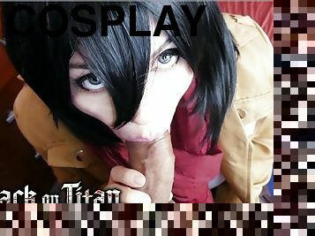 Mikasa Wants Eren's Dick and Cum - Attack on Titan Cosplay