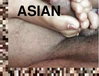 asiatique, amateur, esclave, pieds, mignonne, fétiche, cocu, maîtresse, branlette-avec-les-pieds, femme-dominatrice