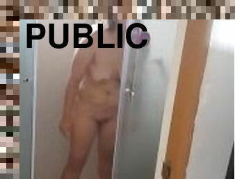 banhos, masturbação, público, cona-pussy, magro, amador, jovem18, dildo, pequeno, chuveiro