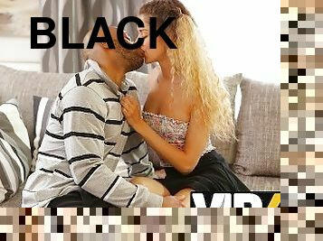 BLACK4K. Cutie with wavy hair lures so-called black boss into affair