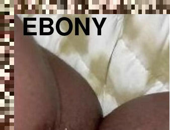 EBONY MOANS TO THE THOUGHT OF SOME PUSSY