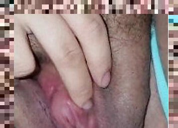 Pumped fat trans creampied pussy getting fingered