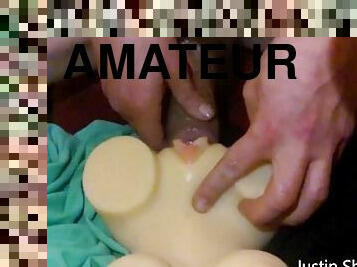 masturbation, chatte-pussy, amateur, ejaculation-sur-le-corps, énorme-bite, jouet, ejaculation, solo, bite, poupée