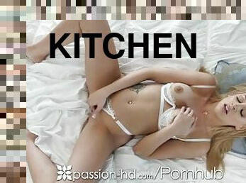 PASSION-HD Romantic Kitchen Fuck With Stunning Skinny Blonde