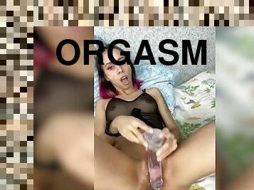 mastrubacija, orgazem, muca, amaterski, črni, fingering, fukanje, dildo, solo, obrita