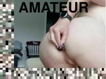 röv, masturbation, amatör, anal, mogen, brudar, leksak, rumpa-butt, ensam