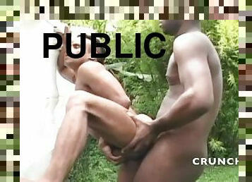 public, énorme-bite, interracial, gay, black, musclé, tatouage, bite, dure