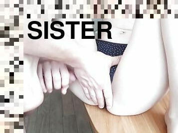 Step sister wanted to relax. I fucked her right on the table