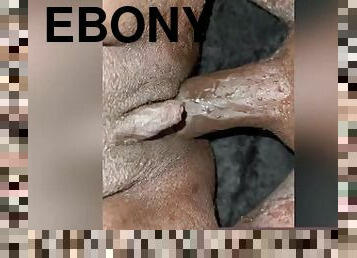 clito, pisser, chatte-pussy, amateur, ébène, ejaculation-interne, black, bite