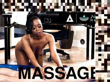 NURU MASSAGE - Gorgeous Ebony Masseuse Wants Her Pussy Smashed By Her New Customer