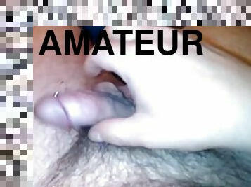 masturbation, amateur, ejaculation-sur-le-corps, énorme-bite, branlette, secousses, ejaculation, percé, solo, bite