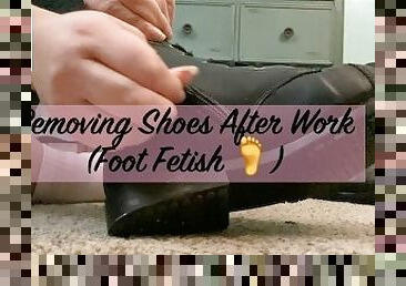 Removing shoes after work (foot fetish) - GlimpesOfMe
