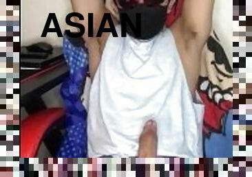 asiático, masturbação, chupanços, adolescente, brinquedo, punheta, sozinho, filipina