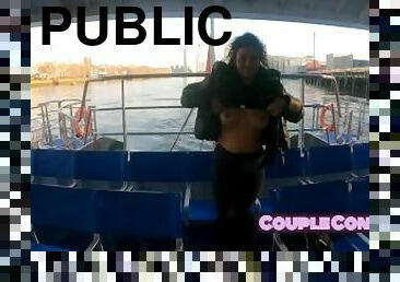 gros-nichons, masturbation, public, chatte-pussy, cam, voyeur, attrapée, exhibitionniste, bateau, bite