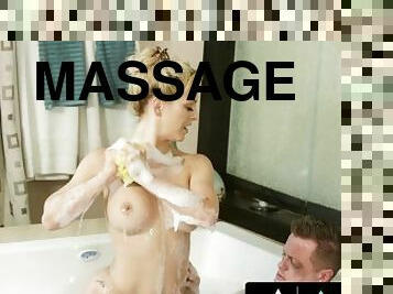 NURU MASSAGE - Horny Damsel Cherie DeVille Swallow Entirely Her Savior's Cock To Thank Him Deeply