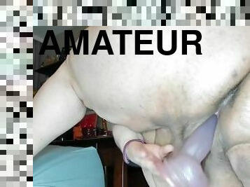 grosse, énorme, masturbation, chatte-pussy, amateur, jouet, belle-femme-ronde, joufflue, gode, solo