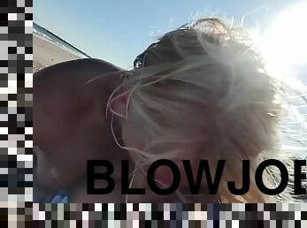 Blowjob on public beach