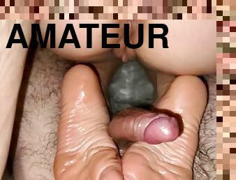 Feet fuck in the shower with a big cumshot on her feet  Amateur Footjob / fetish JackInLola