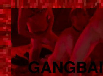 3 devils and a cocky guy arranged a gangbang in an abandoned