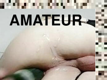 cul, amateur, anal, ejaculation-sur-le-corps, ados, française, bas, ejaculation, blonde, bout-a-bout