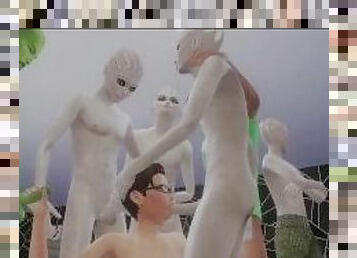 Ghetto Aliens Gangbang Hoodrat Nerd slut