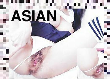 asiatique, gros-nichons, masturbation, orgasme, giclée, étudiante, amateur, ados, jouet, japonais