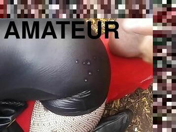 masturbation, public, amateur, ejaculation-sur-le-corps, milf, ejaculation, résille, fétiche, humide