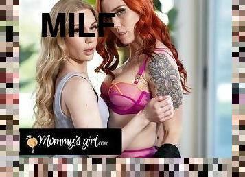 gros-nichons, chatte-pussy, milf, ados, maman, baby-sitter, rousse, fille, face-sitting
