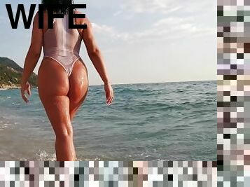 culi, russe, mogli, amatoriali, ragazze-giovani, giovanissime, videocamera, spiaggia, voyeur, solitari