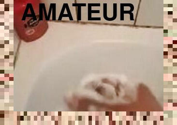 bad, masturbation, amatör, dusch, ensam