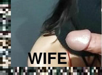 swinger, isteri, amateur, menghisap-zakar, zakar-besar, orang-latina, rambut-perang, zakar, topeng, meghisap