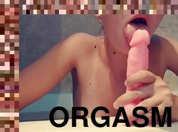 masturbación, orgasmo, squirting, amateur, babes, adolescente, juguete, pelirroja, a-solas, húmedo