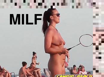 cul, gros-nichons, en-plein-air, milf, cam, plage, espion, voyeur, serrée, caché