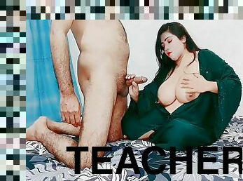 Teacher With Big Natural Tits Bolwjob Of Her Student Cock
