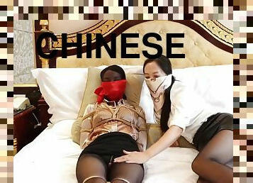 asiatisk, strømpebukse, lesbisk, bdsm, strømper-stockings, fetisj, kineser, bondage, brunette, femdom