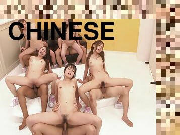 asiatique, énorme-bite, casting, ejaculation-interne, sexe-de-groupe, double, sale, sur-le-visage, chinoise, brunette