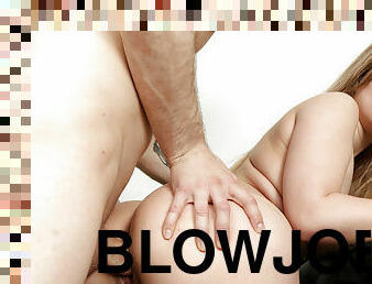 blowjob, tenåring, blond