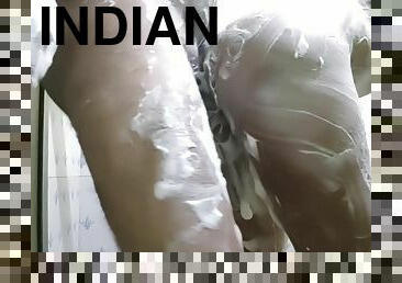 bañando, peluda, amateur, indio, primera-persona, webcam, ducha, morena