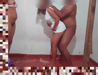 esposa, amador, a-três, marido, fudendo, webcam, morena