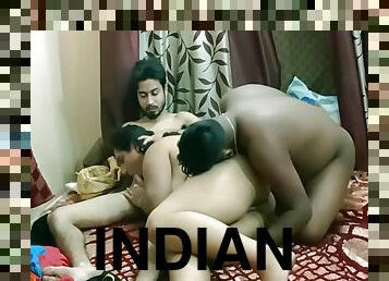 Indian Bhabhi Shared Sister With Us!! Best Hindi Hardcore Group Sex