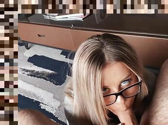 Horny Blonde With Glasses - Jessica Kyle And Mr Kyle