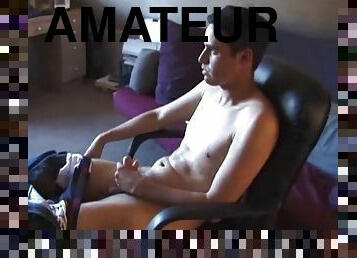 masturbation, amateur, ejaculation-sur-le-corps, gay, secousses, ejaculation