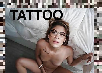 pov, facial, søt-sweet, tattoo