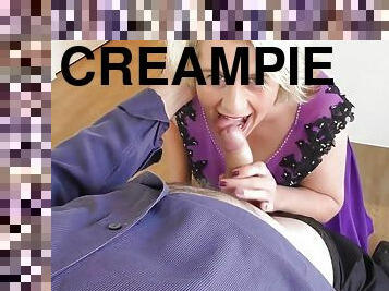 veľké-prsia, vyzreté, milfka, creampie, ponožky