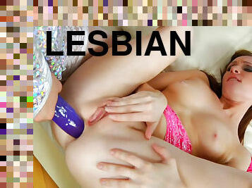 vagina-pussy, lesbian-lesbian, remaja, berambut-merah, alat-mainan-seks, berambut-cokelat