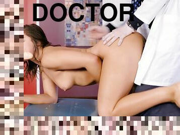 Abella Danger is stuffed by a sex machine before doctor's big dick