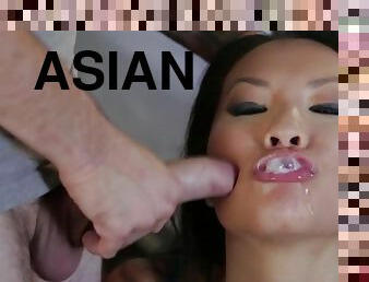Hot Asian babe likes to eat cum